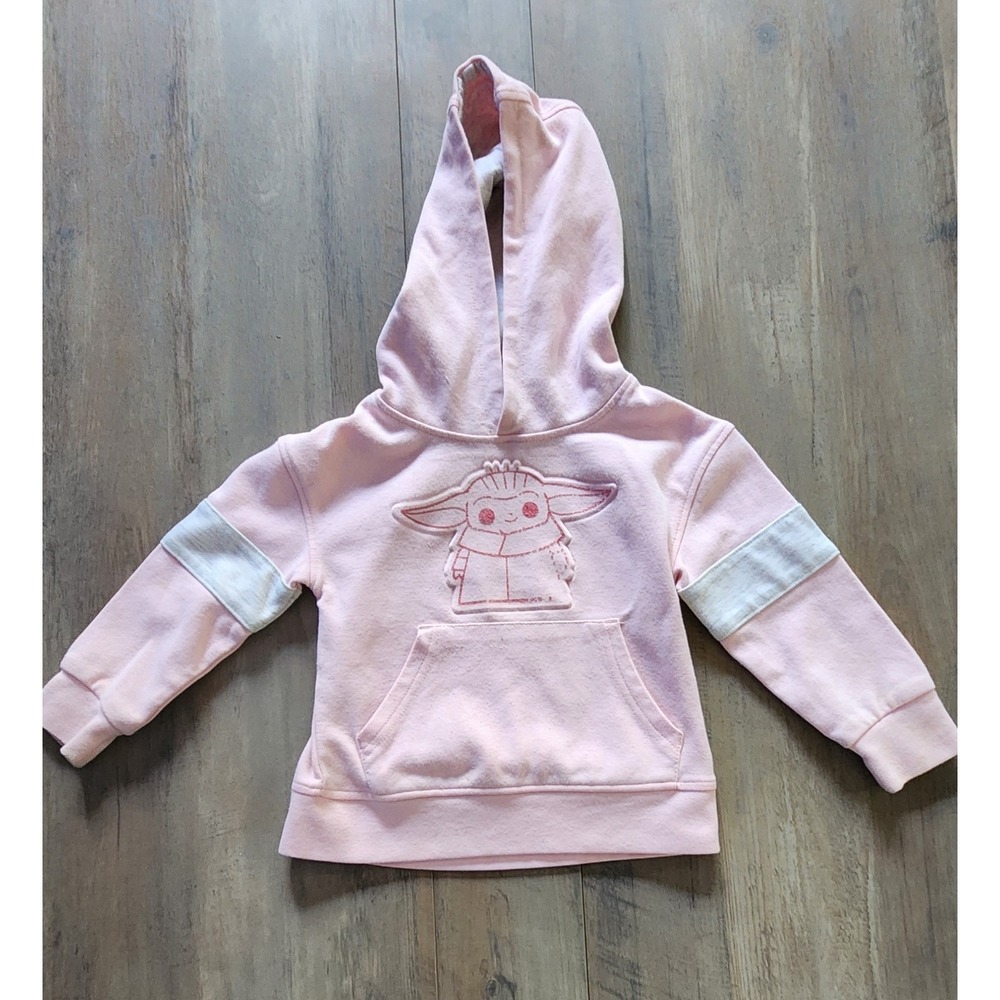 Star Wars Pink Yoda Girls Pullover Fleece Lined Hoodie 3T Toddler